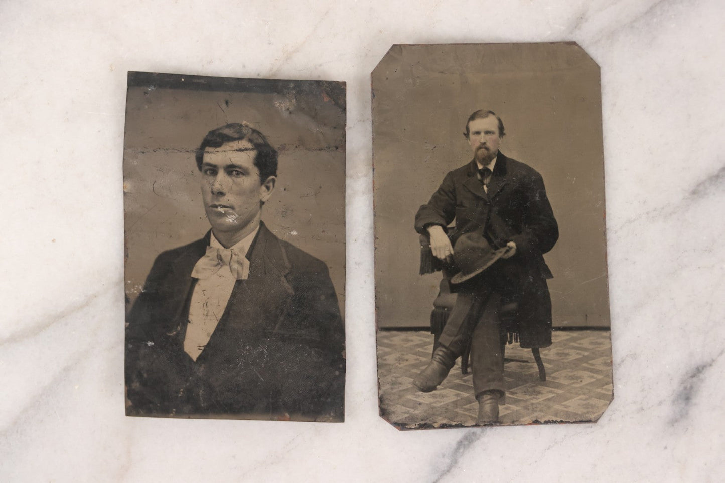 Lot 086 - Grouping Of Seventeen Antique Tintype Portrait Photographs Of Men And Women, Including One Outdoor Scene