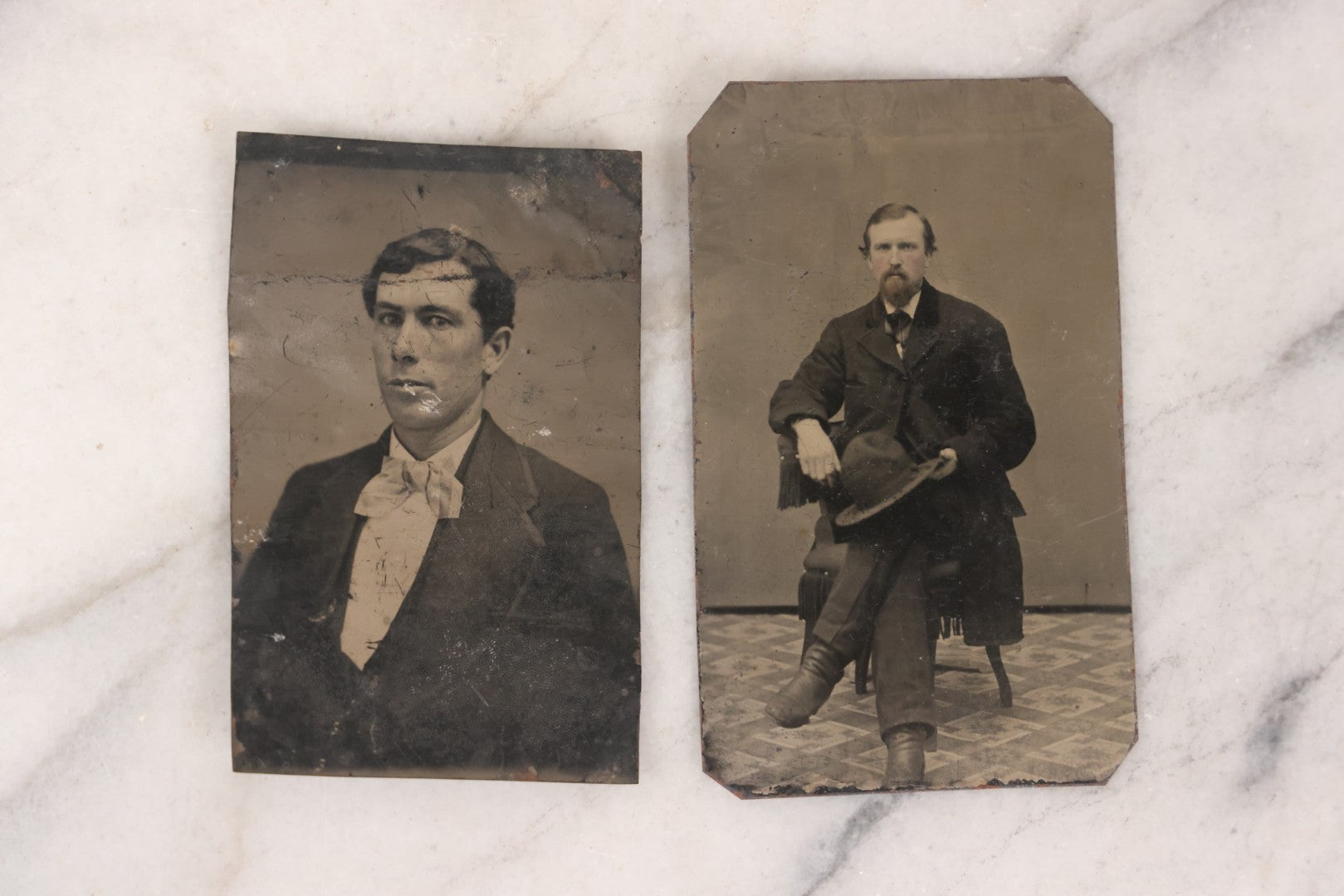 Lot 086 - Grouping Of Seventeen Antique Tintype Portrait Photographs Of Men And Women, Including One Outdoor Scene