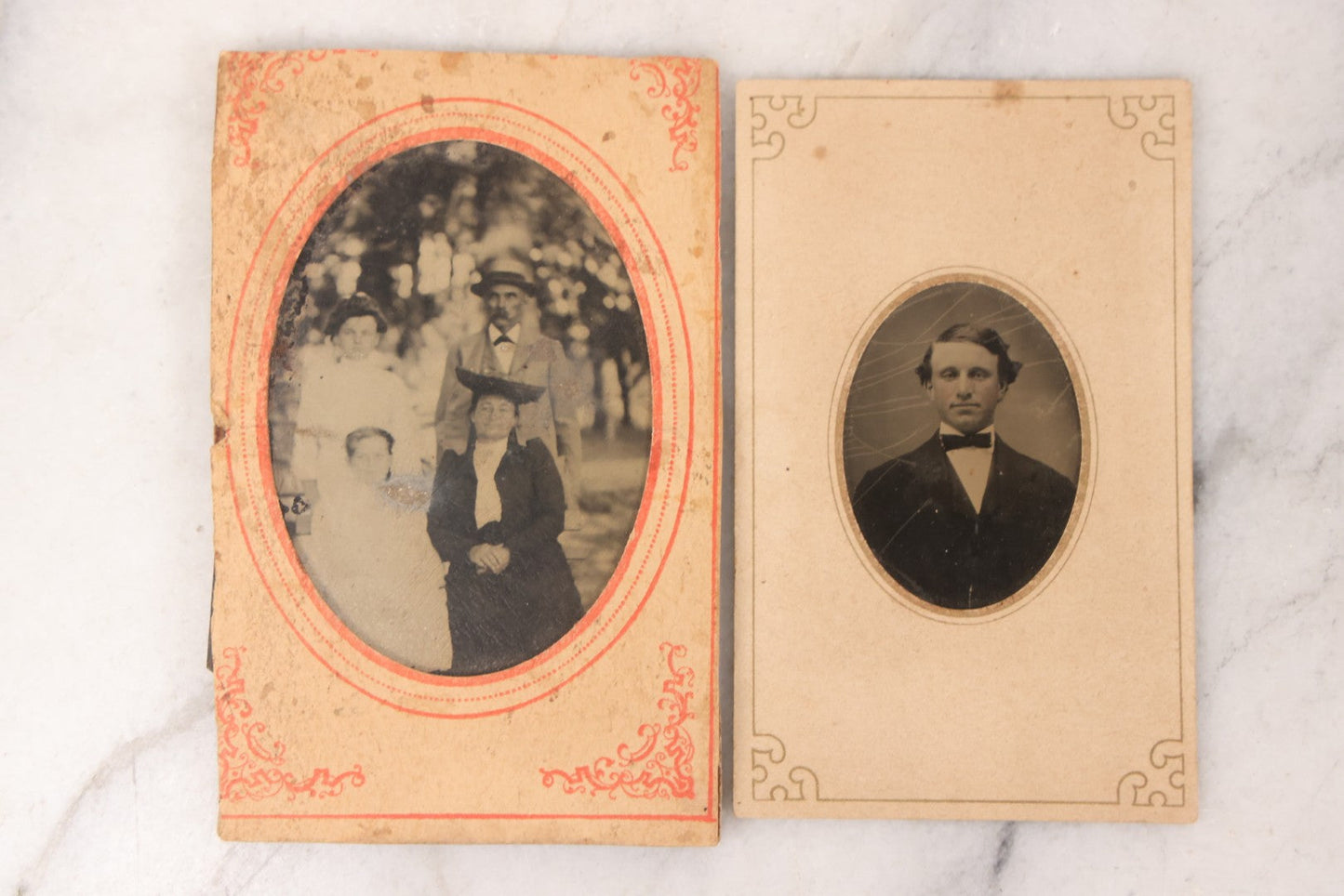 Lot 086 - Grouping Of Seventeen Antique Tintype Portrait Photographs Of Men And Women, Including One Outdoor Scene