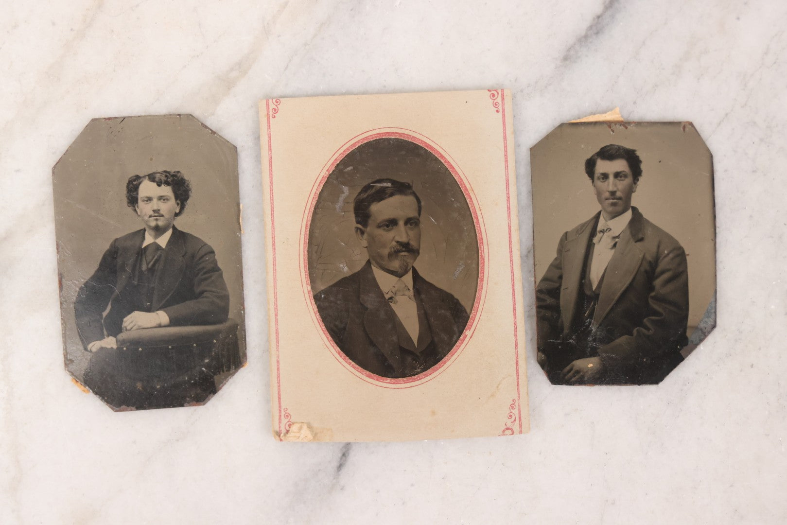 Lot 086 - Grouping Of Seventeen Antique Tintype Portrait Photographs Of Men And Women, Including One Outdoor Scene