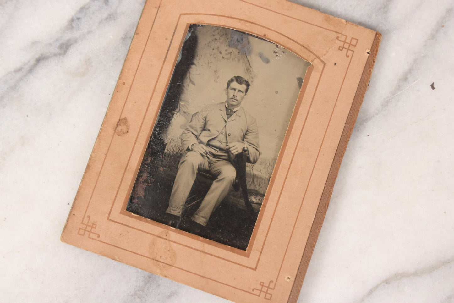 Lot 086 - Grouping Of Seventeen Antique Tintype Portrait Photographs Of Men And Women, Including One Outdoor Scene
