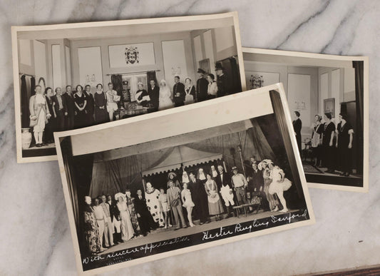 Lot 088 - Grouping Of Three Vintage Photographs Including Circus Performers With Clowns And Costumed Figures, Signed “With Sincere Appreciation, Hester Ringling Sanford,” Photographed By Koors, Sarasota, Florida
