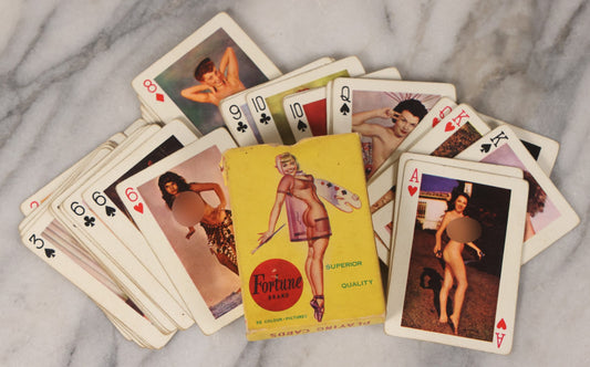 Lot 089 - Vintage Fortune Brand Pinup Model Plastic-Coated Playing Cards, "52 Colour-Pictures," Made In Hong Kong, Complete Deck