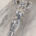 Lot 094 - Vintage Cast Aluminum Bikini Babe Bottle Opener, Woman With Sunglasses And Polka Dot Bikini, Circa 1980s 7-3/4" L