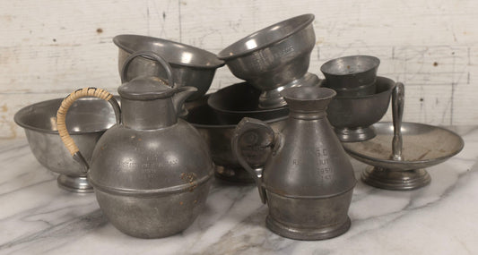 Lot 098 - Grouping Of 10 Vintage Pewter Gymkhana And Rally Trophies, 1959–1964, Various Makers Including Queen Art Pewter, Trinac Pewter, And Royal Holland Pewter