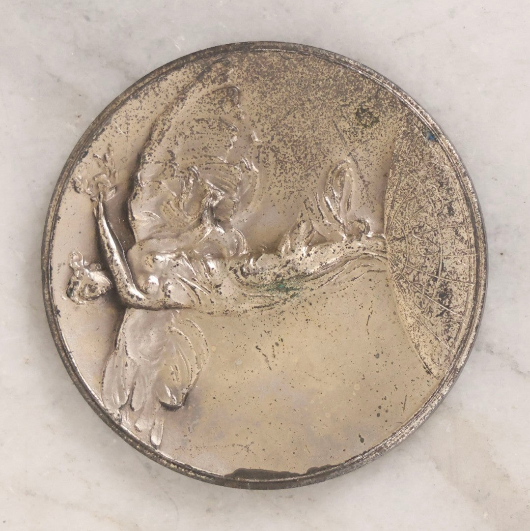 Lot 099 - Grouping Of 3 Vintage Automobile Club Badges Including Long Island Sports Car Association, 3-3/4" Diameter, And M.G.C.C. Award Medals, 2" Diameter