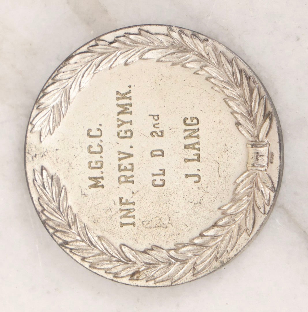 Lot 099 - Grouping Of 3 Vintage Automobile Club Badges Including Long Island Sports Car Association, 3-3/4" Diameter, And M.G.C.C. Award Medals, 2" Diameter