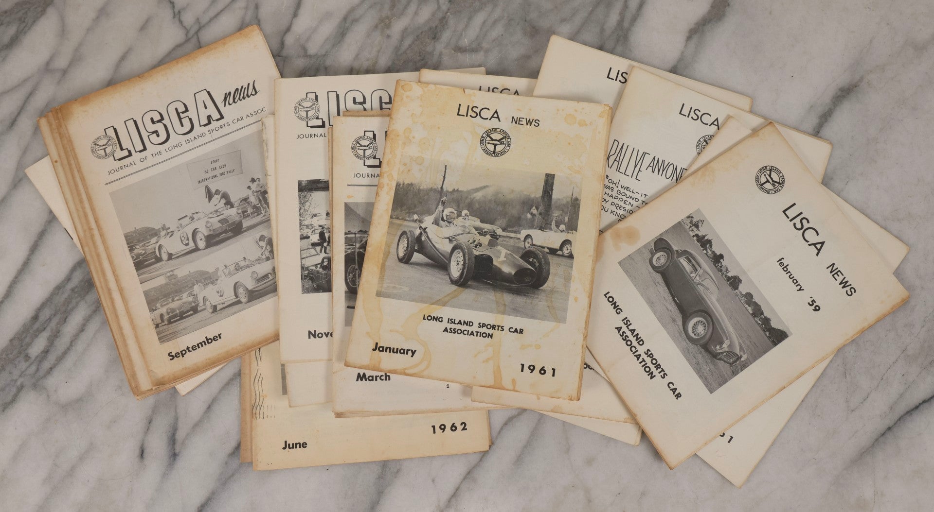 Lot 100 - Grouping Of 24 Vintage “Lisca News” Journals Of The Long Island Sports Car Association, 1959–1963