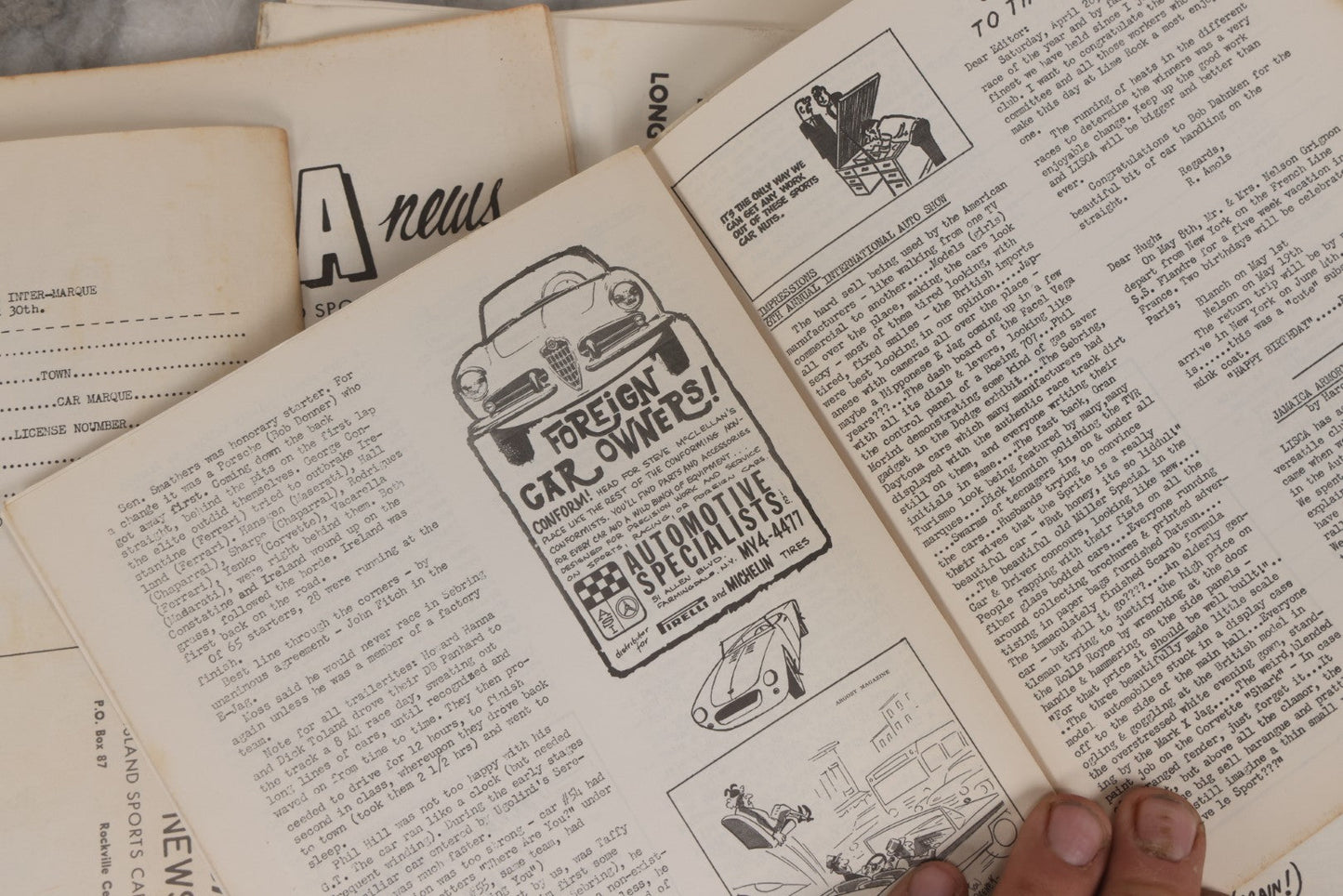Lot 100 - Grouping Of 24 Vintage “Lisca News” Journals Of The Long Island Sports Car Association, 1959–1963