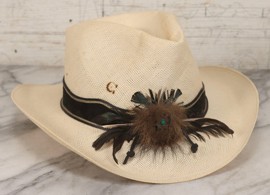 Lot 103 - Modern “A Genuine Charlie 1 Horse Original” White Straw Cowboy Hat, Made In U.S.A.., Size Medium