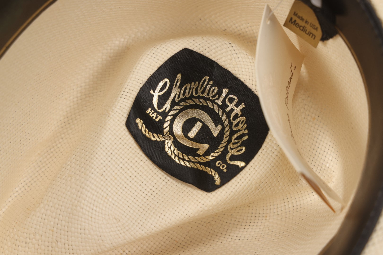 Lot 103 - Modern “A Genuine Charlie 1 Horse Original” White Straw Cowboy Hat, Made In U.S.A.., Size Medium