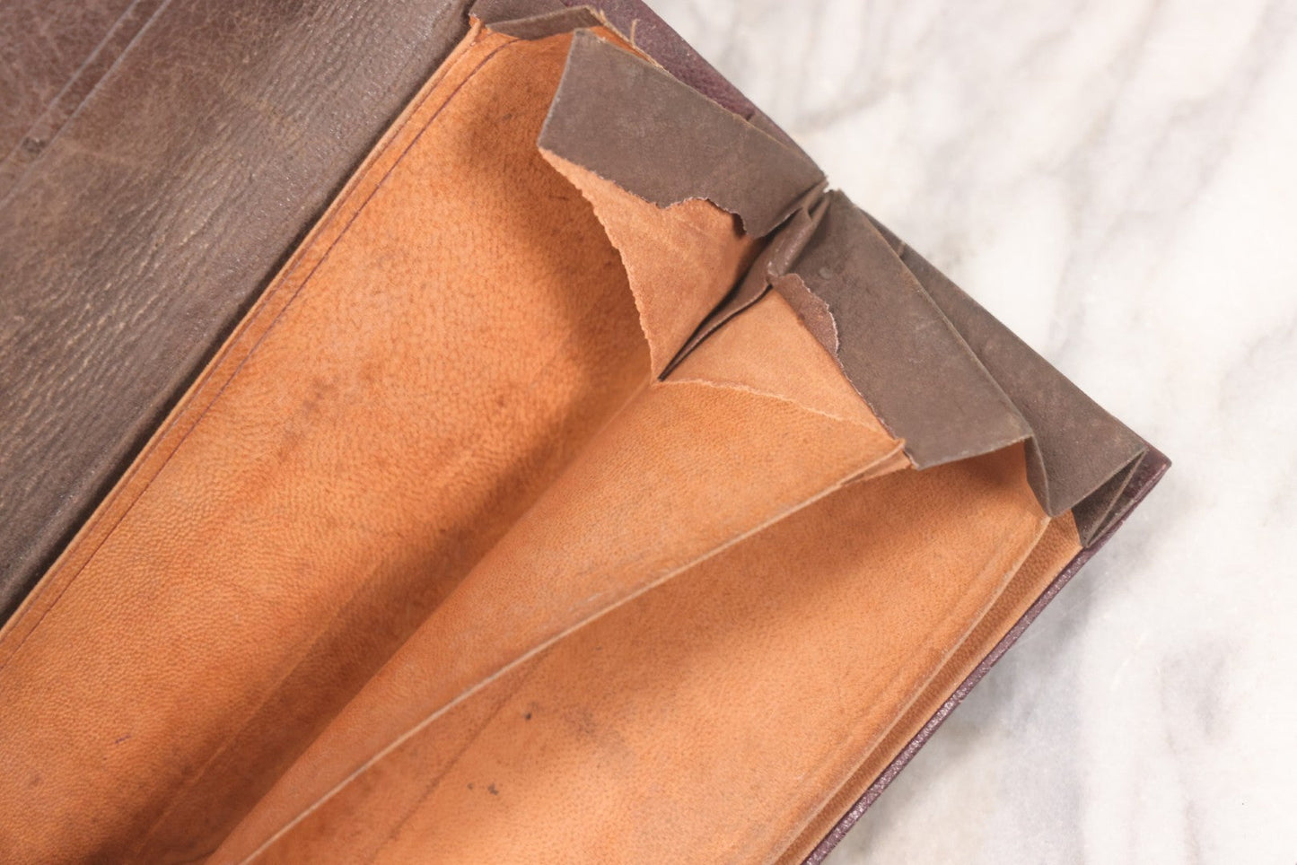 Lot 104 - Pair Of Antique Leather Pouches Including Accordion Handbag With Brass Clasp Depicting Birds And Flowering Branches And Standing Leather Box With Brass Clasp