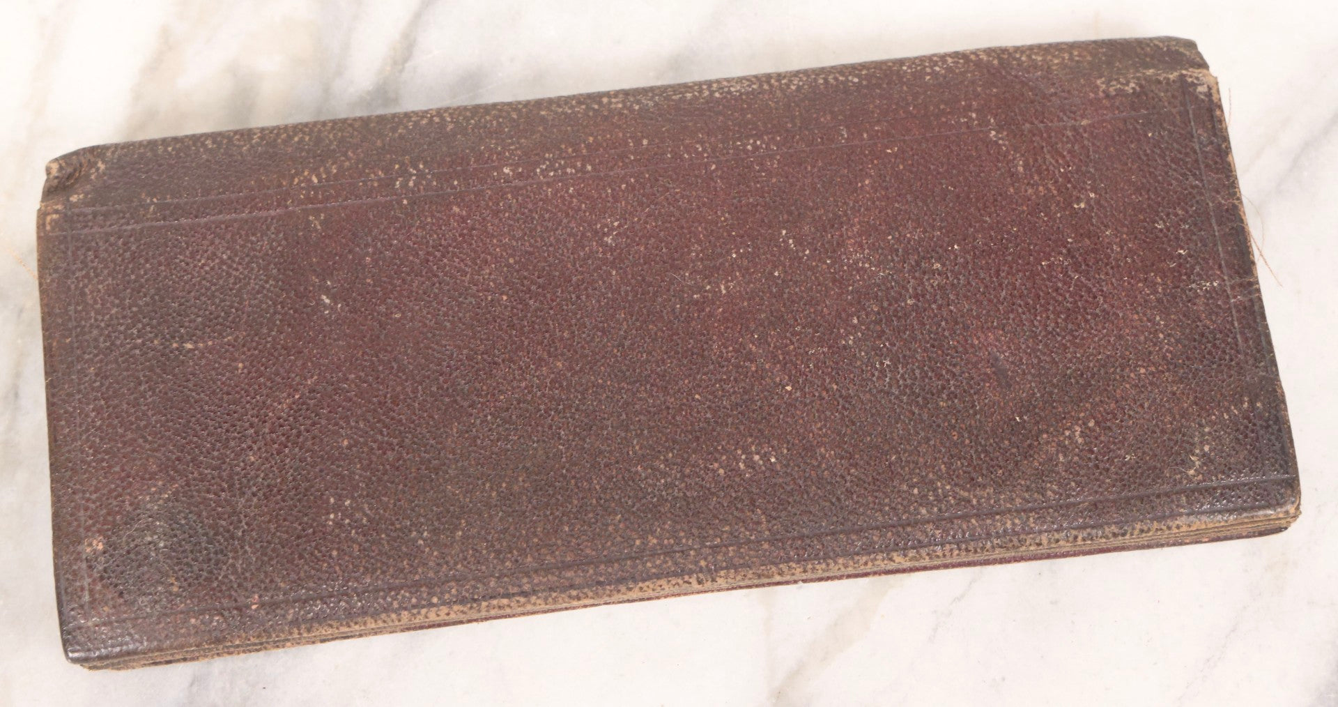 Lot 104 - Pair Of Antique Leather Pouches Including Accordion Handbag With Brass Clasp Depicting Birds And Flowering Branches And Standing Leather Box With Brass Clasp