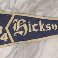 Lot 105 - Vintage Hicksville High School 1934 Felt Pennant, Hicksville, New York, White On Blue Field, 27" L
