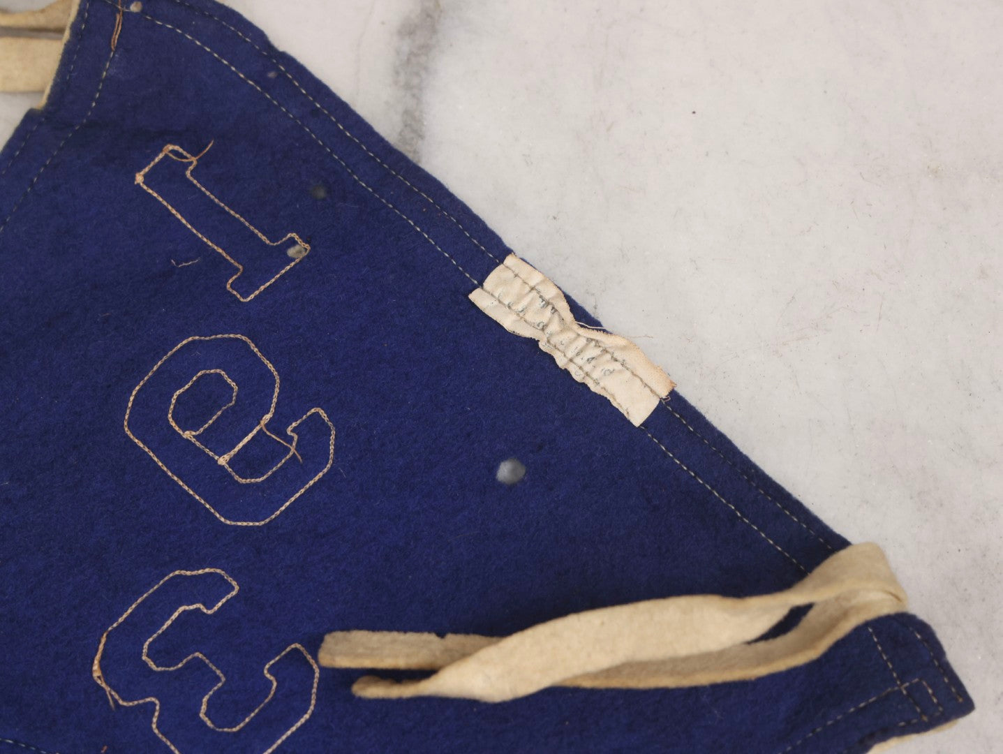 Lot 105 - Vintage Hicksville High School 1934 Felt Pennant, Hicksville, New York, White On Blue Field, 27" L