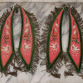 Lot 108 - Pair Of Vintage I.O.O.F.. Rebekah Past Noble Grand Collar Sashes By C.E. Ward Co., New London, Ohio, With Moon, Dove, Beehive, And White Iris Motifs