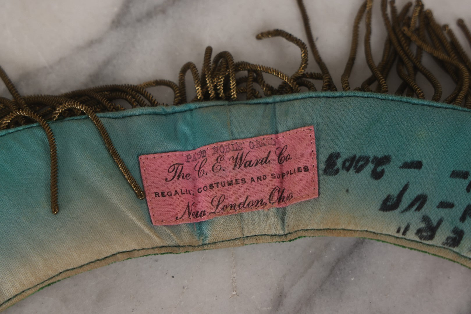 Lot 108 - Pair Of Vintage I.O.O.F.. Rebekah Past Noble Grand Collar Sashes By C.E. Ward Co., New London, Ohio, With Moon, Dove, Beehive, And White Iris Motifs