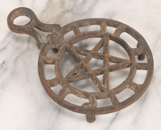 Lot 113 - Antique Cast Iron Trivet With Pentagram Design