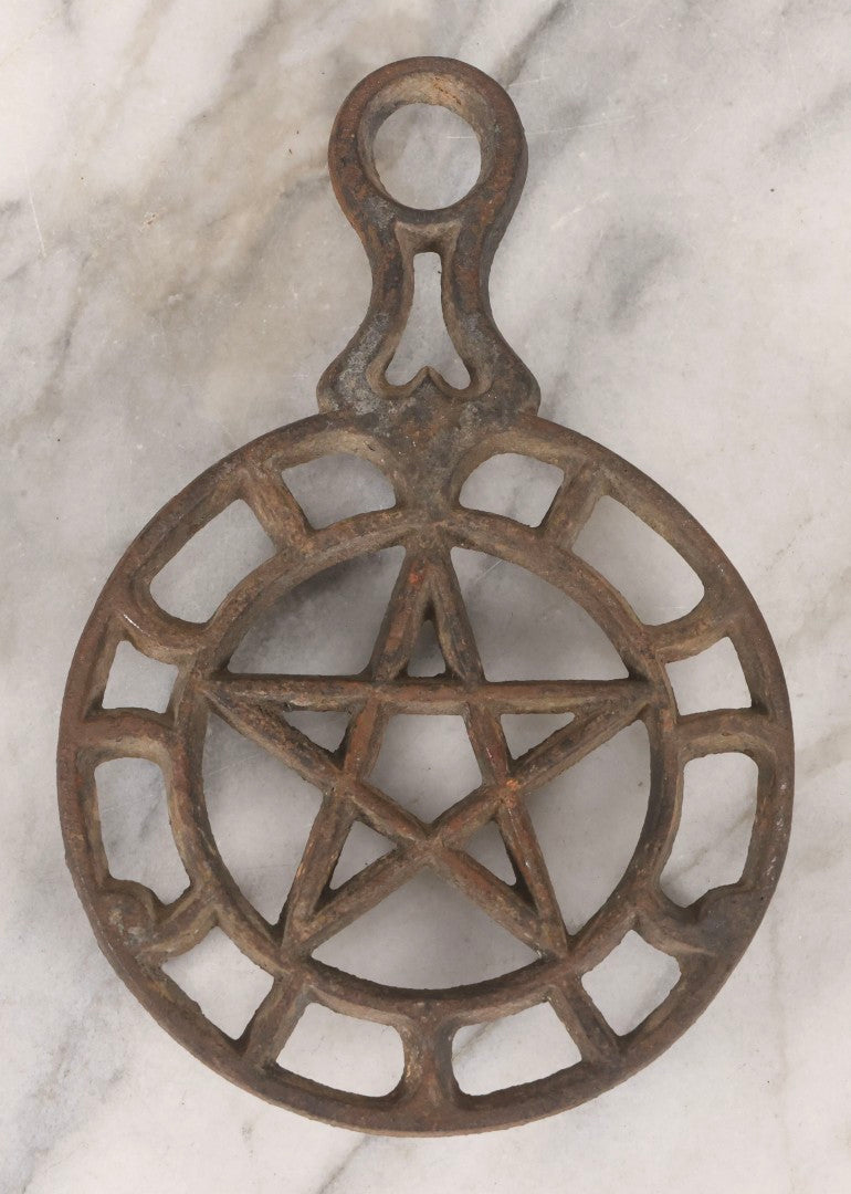 Lot 113 - Antique Cast Iron Trivet With Pentagram Design