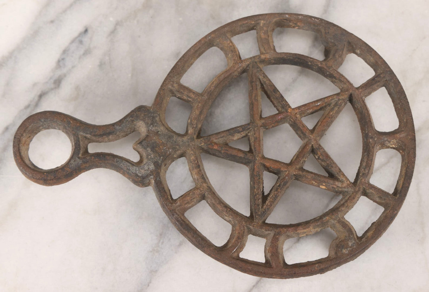 Lot 113 - Antique Cast Iron Trivet With Pentagram Design