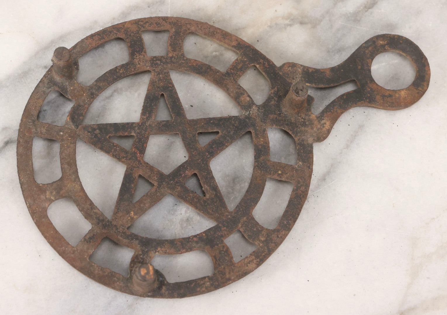 Lot 113 - Antique Cast Iron Trivet With Pentagram Design