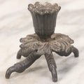 Lot 122 - Antique Cast Iron Clawfoot Candle Holder With Bird Talon Base And Filigree Escutcheon