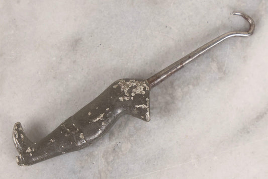 Lot 131 - Antique Cast Metal Button Hook With Handle In The Form Of A Lady's Leg And Victorian Boot, Circa Late 19th Century