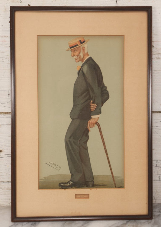 Lot 146 - Antique Vanity Fair Chromolithograph Print Cartoon Titled “Mike," From Men Of The Day No. 653, By Sir Leslie Ward, Vincent, Brooks, Day & Son Lithographers, July 16, 1896, Framed, 11-3/4" x 17-3/4"