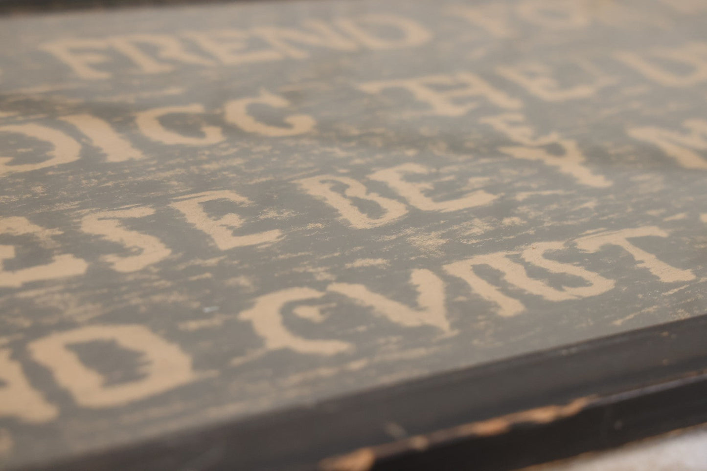 Lot 149 - Vintage Grave Rubbing Of Shakespeare's Tomb Inscription, “Blessed Be The Man That Spares These Stones, And Cursed Be He That Moves My Bones,” Framed, 36-3/4" x 11-3/4"