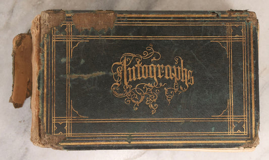 Lot 179 - Antique Autograph Book Belonging To “Stella,” Filled With Inscriptions And Signatures, Dated 1875–1881, Note Poor Condition