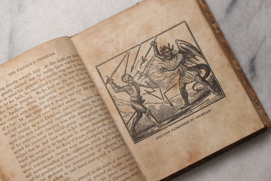 Lot 207 - "The Pilgrim's Progress, From This World To That Which Is To Come" Antique Abridged Religious Book By John Bunyan, Children's Edition Illustrated With 28 Wood Engravings, Published By The Massachusetts Sabbath School Society, Boston, 1835