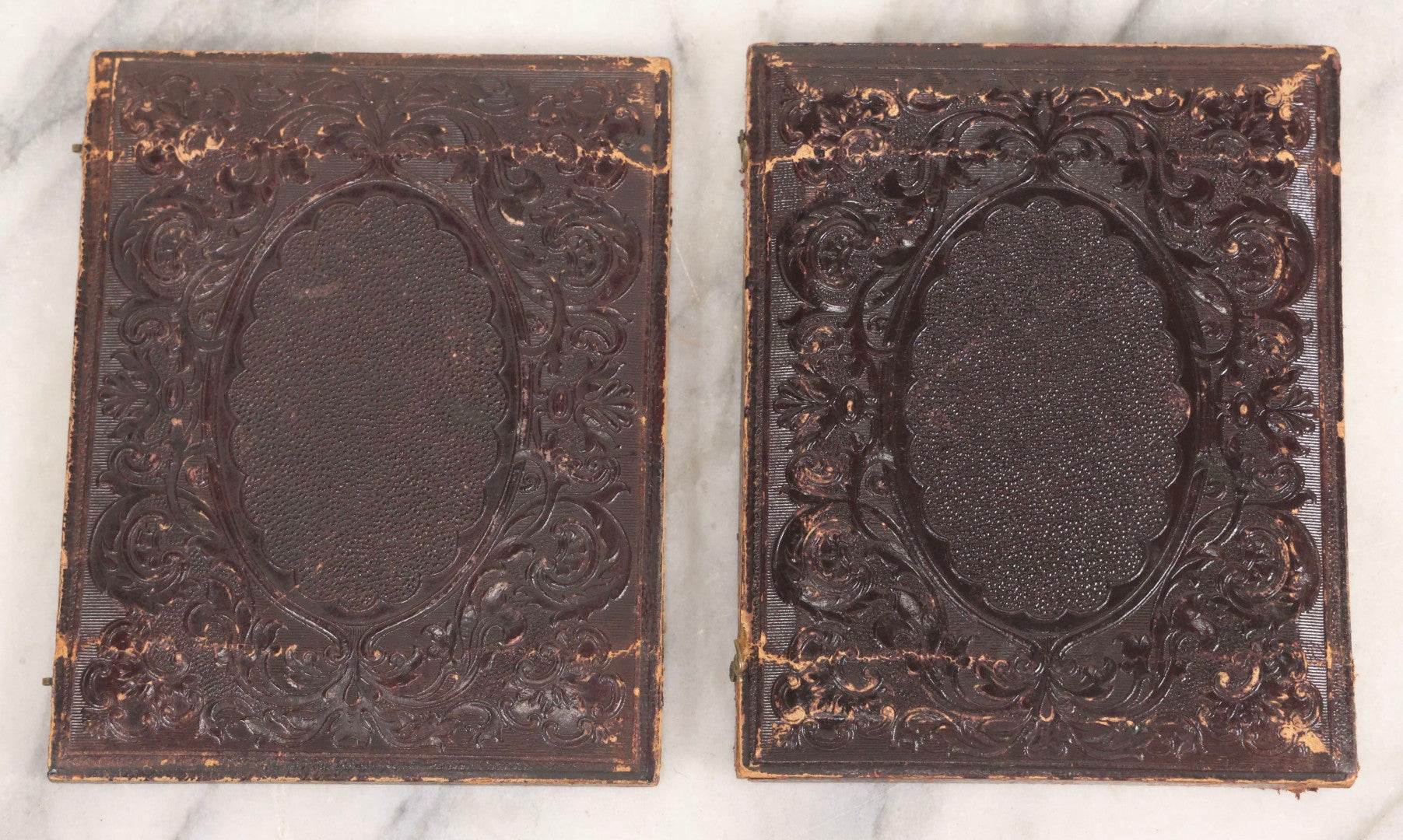Lot 001 - Antique Half Plate Ambrotype Occupational Photograph Of Man Operating Apple Grinder And Cider Press, In Full Split Leatherette Case