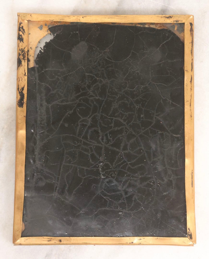 Lot 001 - Antique Half Plate Ambrotype Occupational Photograph Of Man Operating Apple Grinder And Cider Press, In Full Split Leatherette Case