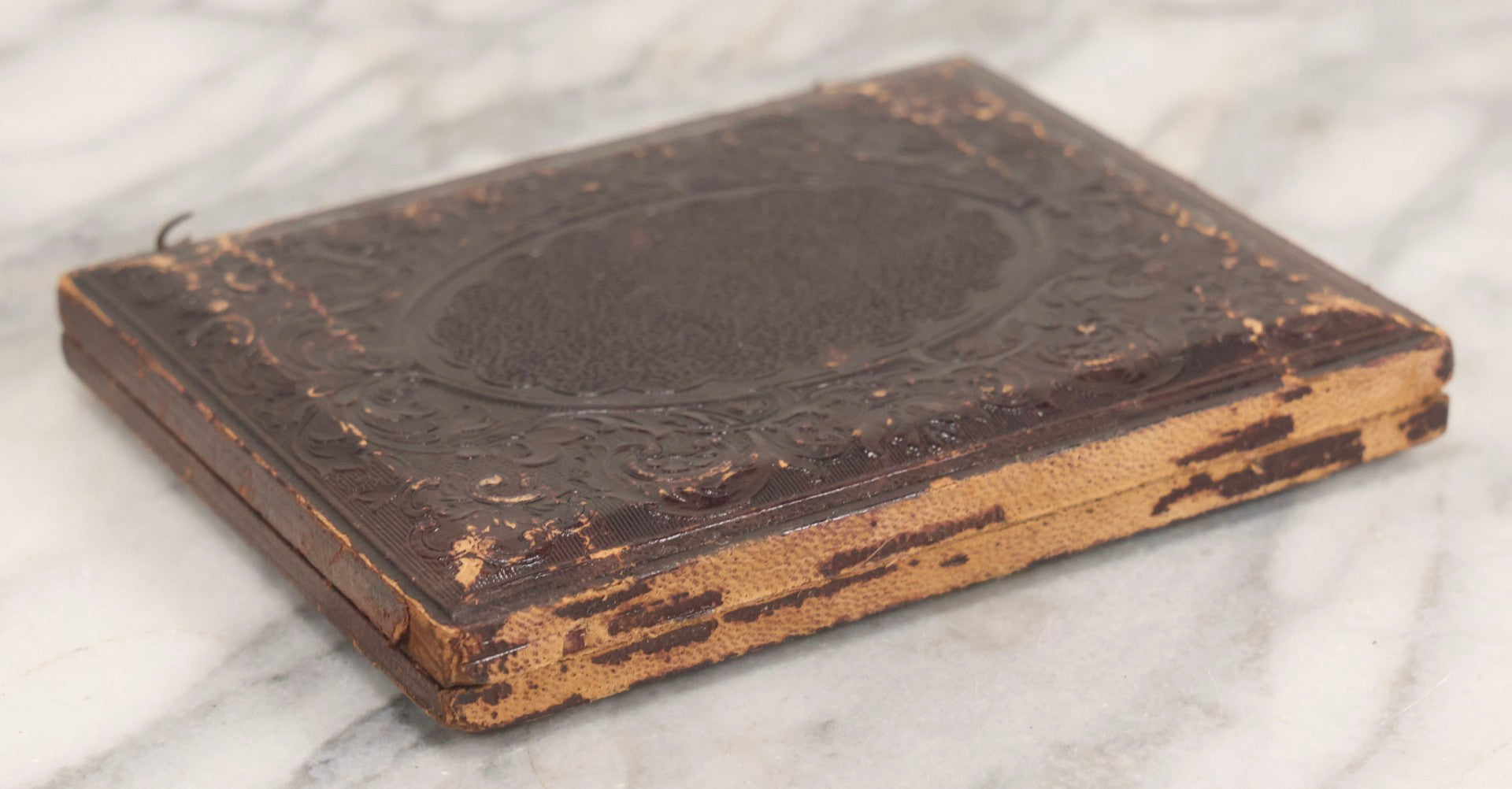 Lot 001 - Antique Half Plate Ambrotype Occupational Photograph Of Man Operating Apple Grinder And Cider Press, In Full Split Leatherette Case