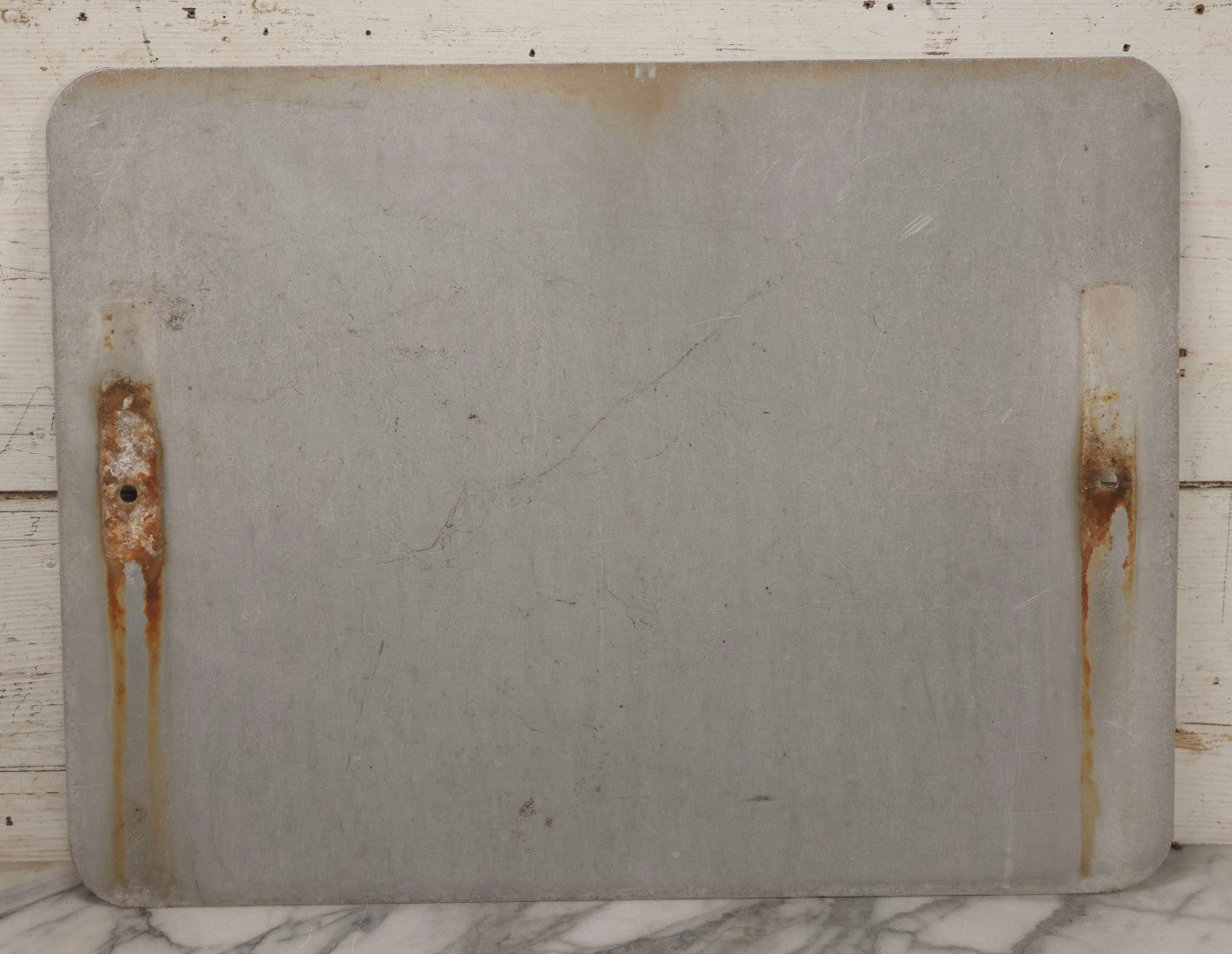 Lot 003 - Vintage Metal Street Sign For “Richardson Cemetery,” Dracut, Massachusetts, 24" x 18"