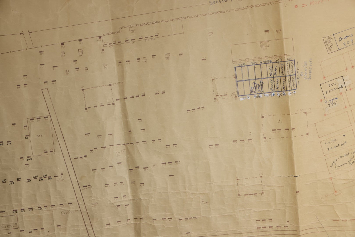 Lot 004 - Grouping Of Ten Vintage Massachusetts Cemetery Site Plans, Maps, And Survey Documents Including Dracut, Lowell, And Private Family Plots, Circa 1940–1960