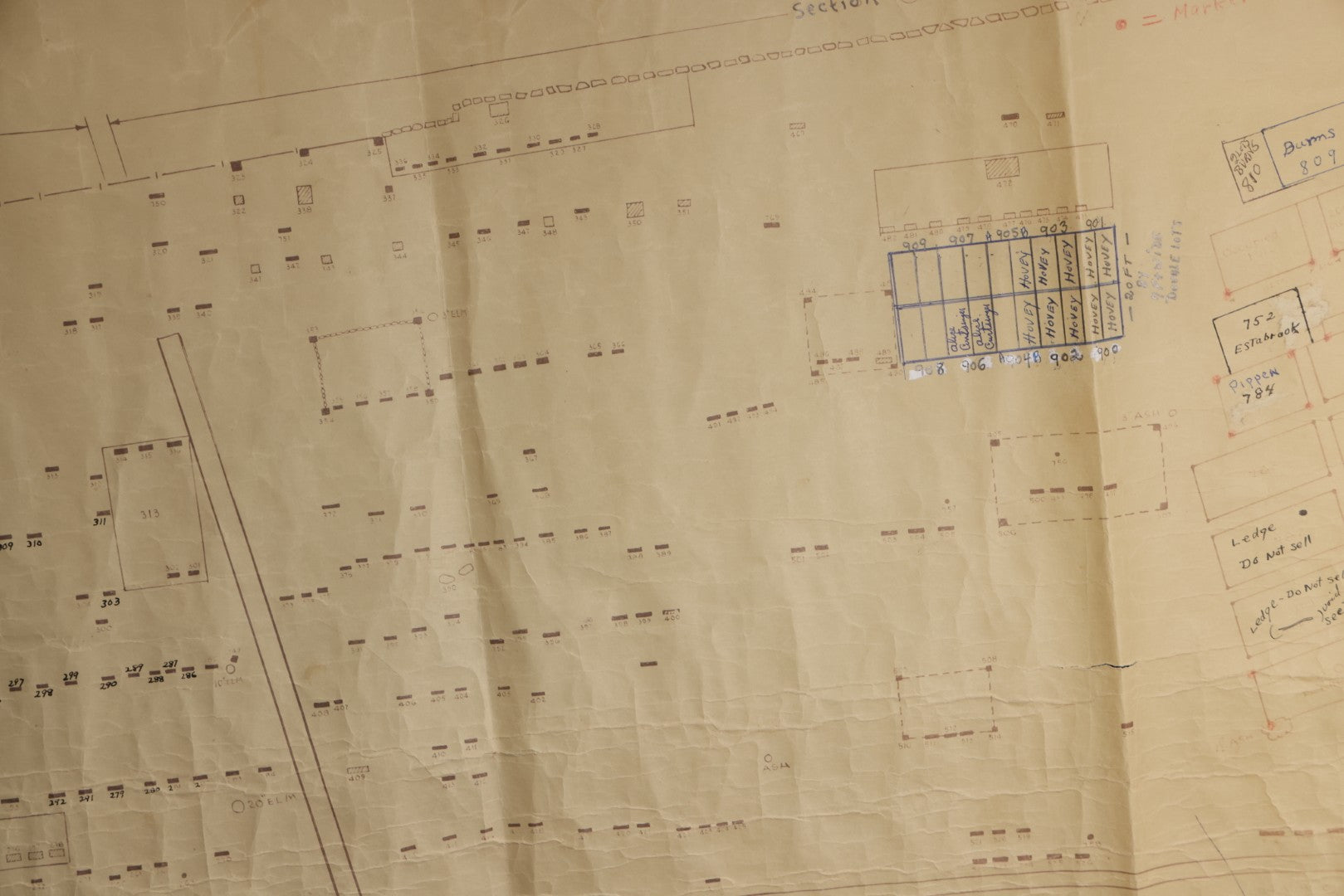 Lot 004 - Grouping Of Ten Vintage Massachusetts Cemetery Site Plans, Maps, And Survey Documents Including Dracut, Lowell, And Private Family Plots, Circa 1940–1960