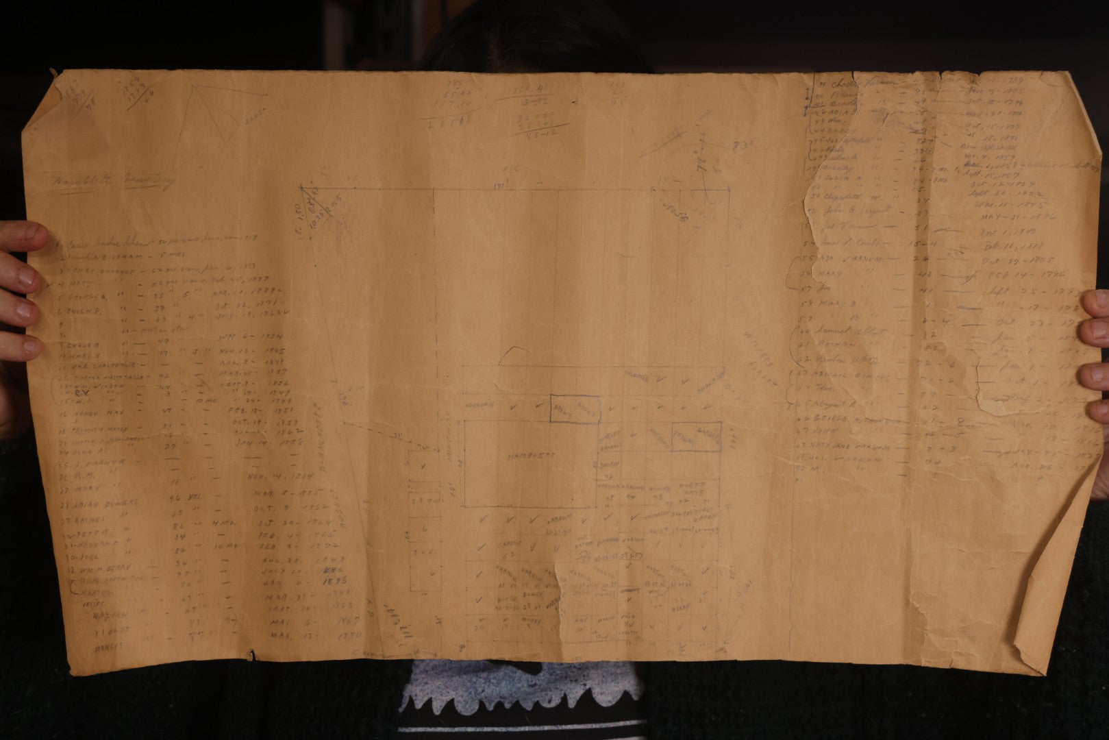 Lot 004 - Grouping Of Ten Vintage Massachusetts Cemetery Site Plans, Maps, And Survey Documents Including Dracut, Lowell, And Private Family Plots, Circa 1940–1960