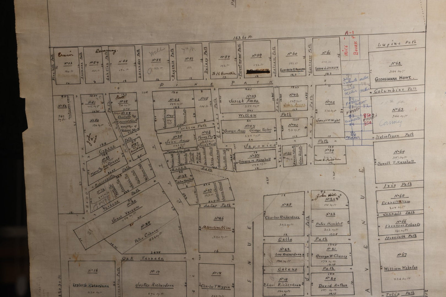 Lot 004 - Grouping Of Ten Vintage Massachusetts Cemetery Site Plans, Maps, And Survey Documents Including Dracut, Lowell, And Private Family Plots, Circa 1940–1960