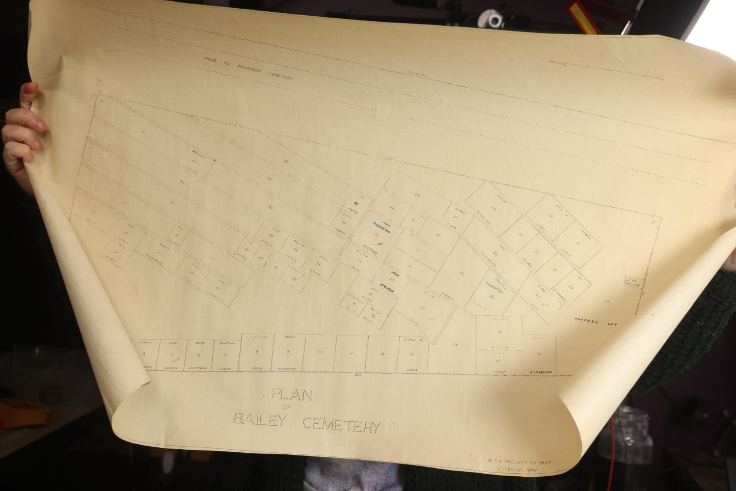 Lot 004 - Grouping Of Ten Vintage Massachusetts Cemetery Site Plans, Maps, And Survey Documents Including Dracut, Lowell, And Private Family Plots, Circa 1940–1960