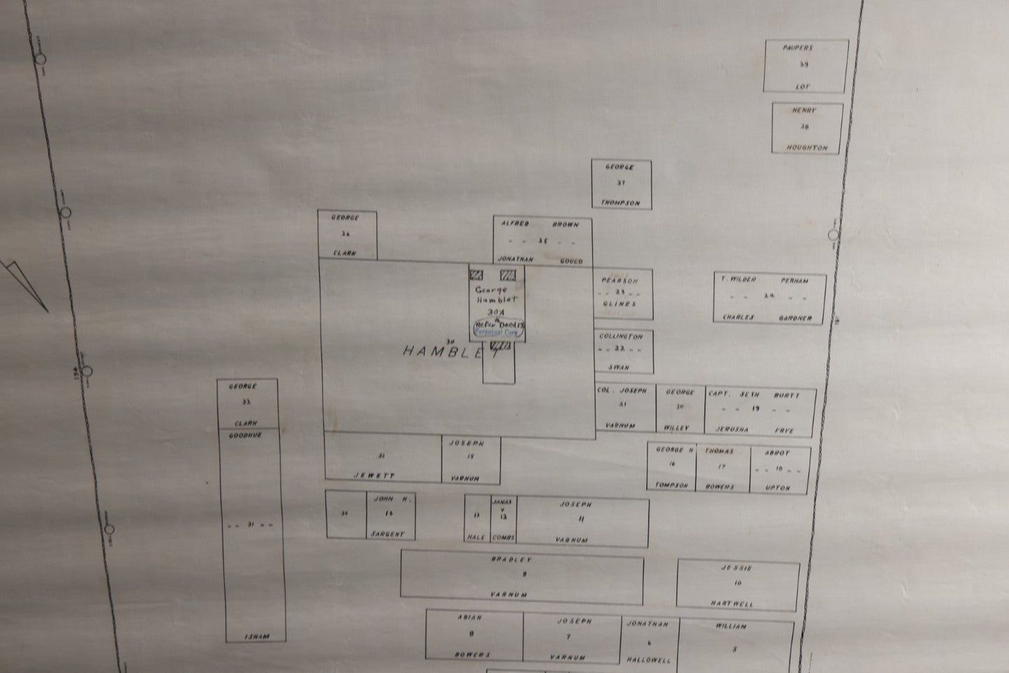Lot 005 - Grouping Of Eight Vintage Massachusetts Cemetery Site Plans, Maps, And Survey Documents Including Hamblet, Richardson (Dracut, Massachusetts) And Others, Circa 1940–1960