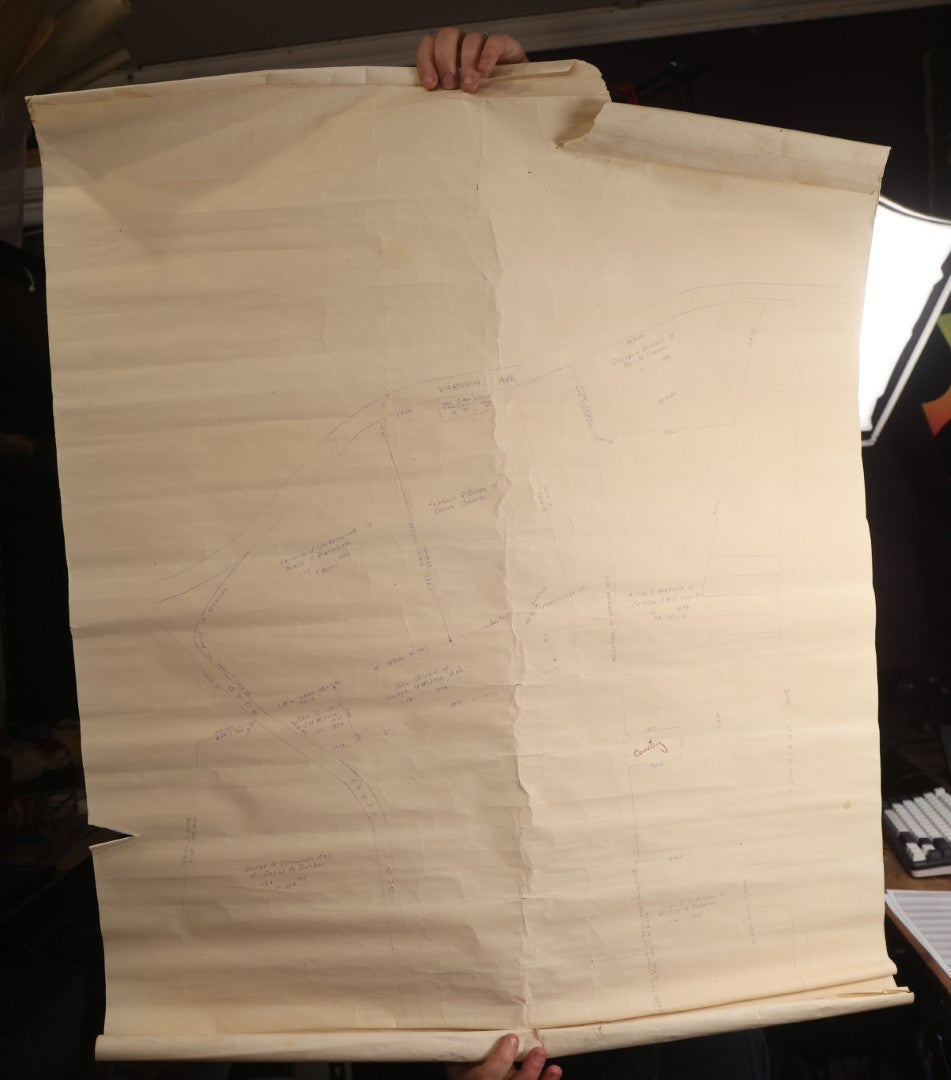 Lot 005 - Grouping Of Eight Vintage Massachusetts Cemetery Site Plans, Maps, And Survey Documents Including Hamblet, Richardson (Dracut, Massachusetts) And Others, Circa 1940–1960