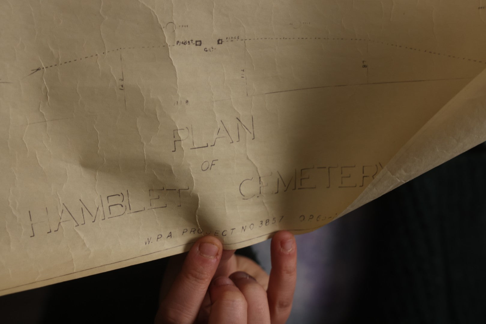 Lot 005 - Grouping Of Eight Vintage Massachusetts Cemetery Site Plans, Maps, And Survey Documents Including Hamblet, Richardson (Dracut, Massachusetts) And Others, Circa 1940–1960