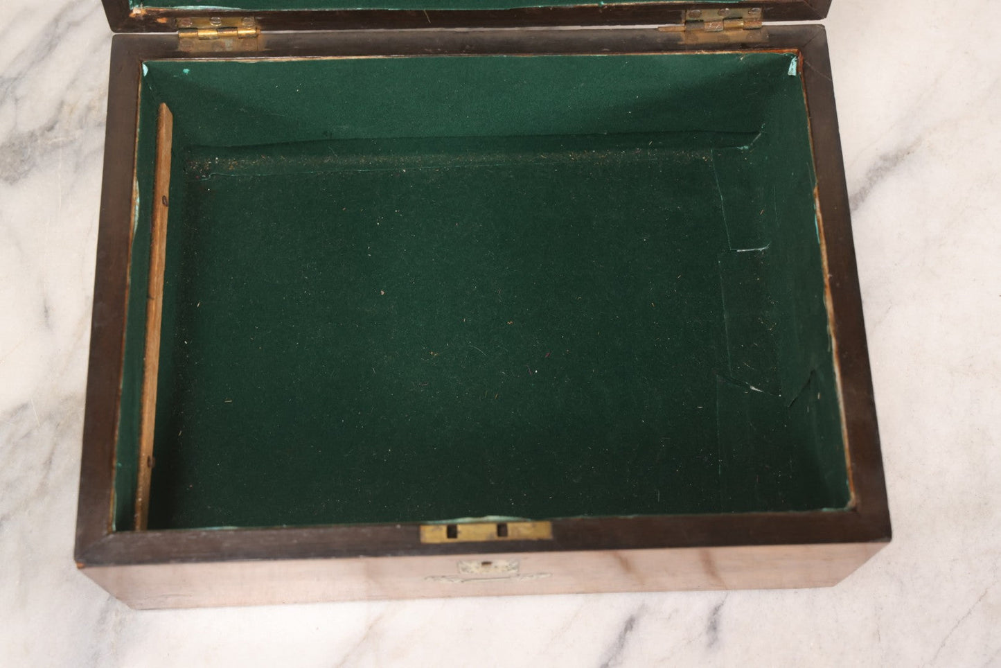 Lot 009 - Antique Dometop Burlwood Veneer Box With Mother Of Pearl Inlay And Escutcheon