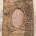 Lot 012 - Antique Folk Art Birch Bark Picture Frame With Wire Stand, Cabinet Card Size, 5-1/2" x 7-1/8"