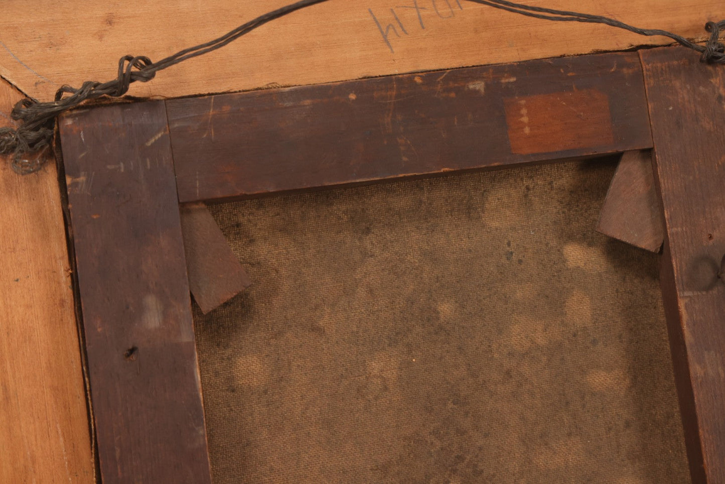 Lot 014 - Antique 19th Century Oil On Canvas Pastoral Scene Of Two Bulls Standing In Pond, Gold Painted Wood Frame, 13-1/2" x 17-5/8"