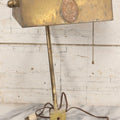 Lot 015 - Antique Brass Desk-Mount Light Fixture From The Ritz-Carlton Hotel, Boston, Massachusetts, With Lion And Crown Badge