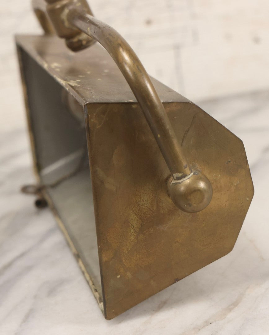 Lot 015 - Antique Brass Desk-Mount Light Fixture From The Ritz-Carlton Hotel, Boston, Massachusetts, With Lion And Crown Badge