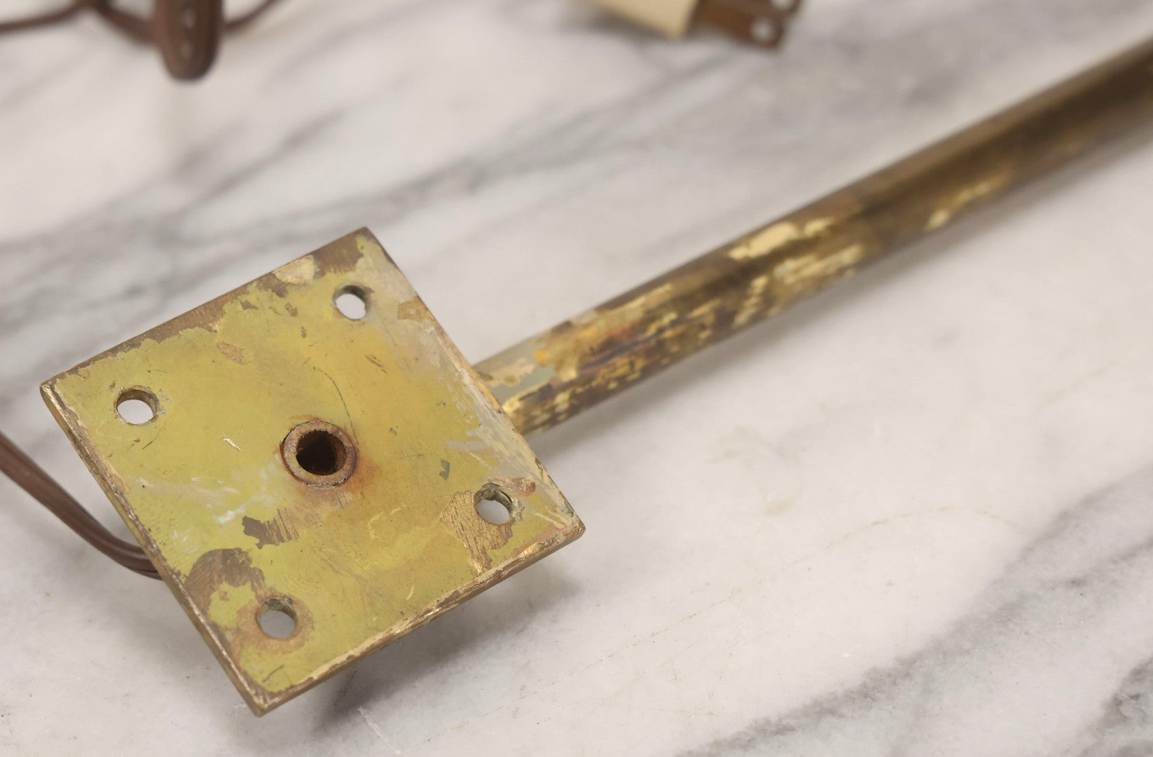 Lot 015 - Antique Brass Desk-Mount Light Fixture From The Ritz-Carlton Hotel, Boston, Massachusetts, With Lion And Crown Badge