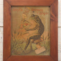 Lot 020 - Antique Hoyt's German Cologne Chromolithograph Advertising With Anthropomorphic Frog Sprinkling Flowers, E. W. Hoyt & Co., Lowell, Massachusetts, In Shadowbox Frame, 13-1/4" x 15-5/8"
